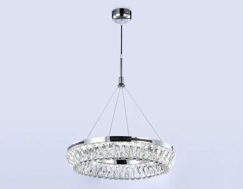 Люстра подвесная LED TR5022 Ambrella light прозрачная на 1 лампа, основание хром в стиле классический современный  фото 6