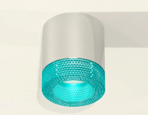 Светильник накладной Techno spot XS7405005 Ambrella light голубой серебряный 1 лампа, основание серебряное в стиле современный хай-тек круглый фото 2