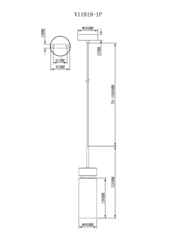 Светильник подвесной Almero V11819-1P Moderli прозрачный на 1 лампу, основание зелёное золотое в стиле современный фото 3 Светильник подвесной Almero V11819-1P Moderli прозрачный на 1 лампу, основание зелёное золотое в стиле современный фото 3