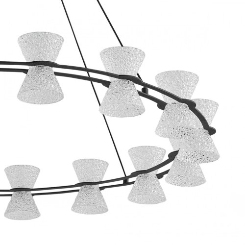 Люстра подвесная LED Vinora 8341/54L Lumion прозрачная на 1 лампу, основание чёрное в стиле минимализм современный хай-тек кольца фото 6