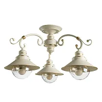 Люстра потолочная Grazioso A4577PL-3WG Arte Lamp прозрачная белая на 3 лампы, основание белое золотое в стиле кантри прованс 