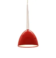 Светильник подвесной Bora LDP 9179-1 RD Lumina Deco красный серебряный 1 лампа, основание хром в стиле современный 