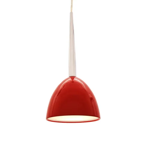 Светильник подвесной Bora LDP 9179-1 RD Lumina Deco серебряный красный на 1 лампу, основание хром в стиле современный 
