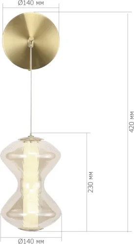 Бра LED Spine SL6136.201.01 ST-Luce янтарный на 1 лампу, основание золотое в стиле современный фото 3