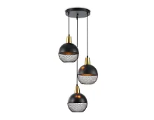 Светильник подвесной TR8505 Ambrella light чёрный на 3 лампы, основание чёрное в стиле лофт каскад