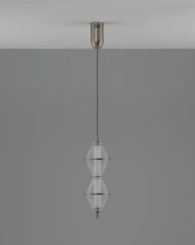 Светильник подвесной LED Senta V11365-PL Moderli белый прозрачный на 1 лампу, основание хром в стиле современный фото 2