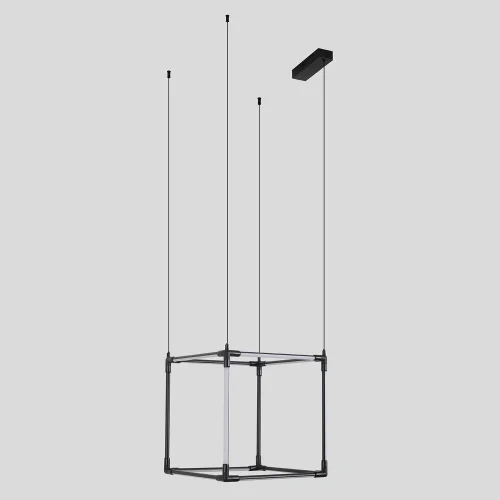 Светильник подвесной LED CLT 039C12 BL Crystal Lux белый на 1 лампу, основание чёрное в стиле современный фото 2