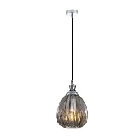 Светильник подвесной Corruga 2189-1P Favourite серый прозрачный 1 лампа, основание хром в стиле современный выдувное