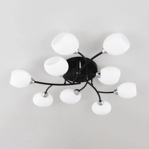 Люстра потолочная Флорида CL148195 Citilux белая на 9 ламп, основание чёрное в стиле современный  фото 7