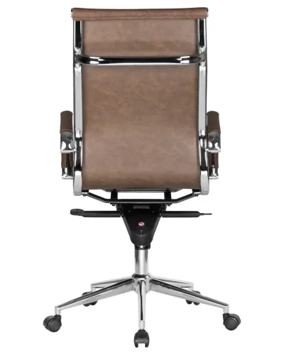 Офисное кресло для руководителей 101F-LMR CLARK, цвет коричневый лофт №320 Dobrin, коричневый/экокожа, ножки/металл/хром, размеры - 1090*1150***680*680 фото 5