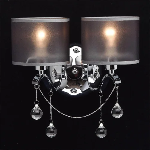 Бра Федерика 379029302 MW-Light чёрный на 2 лампы, основание хром в стиле классический  фото 2
