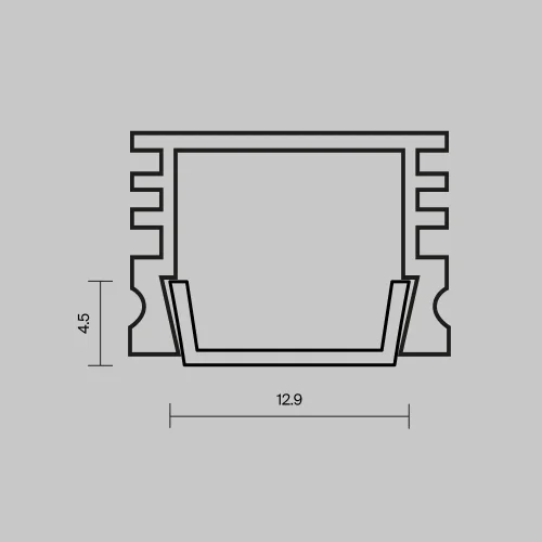 Рассеиватель для профиля 16×12 (Чёрный, 2 м), ALM-005-B-DF-2M 642024 Maytoni цвет LED K, световой поток Lm фото 5