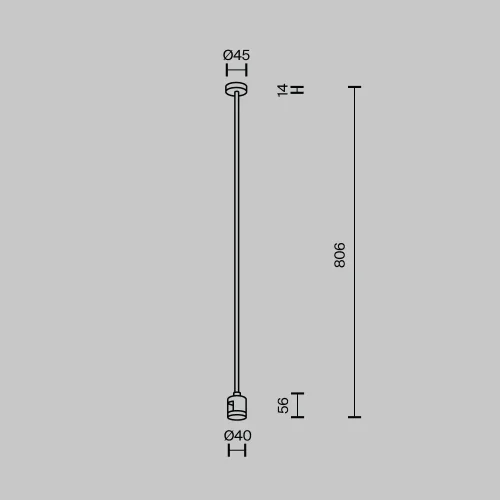 Крепление потолочное Long 760мм с прямым коннектором питания Magnetic trаck system Flarity TRA159С-IPCL1-BS Maytoni латунь в стиле  для светильников серии Magnetic trаck system Flarity flarity магнитная фото 3