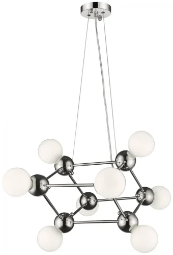 Люстра подвесная Gitter WE234.08.103 Wertmark белая на 8 ламп, основание хром в стиле современный молекула