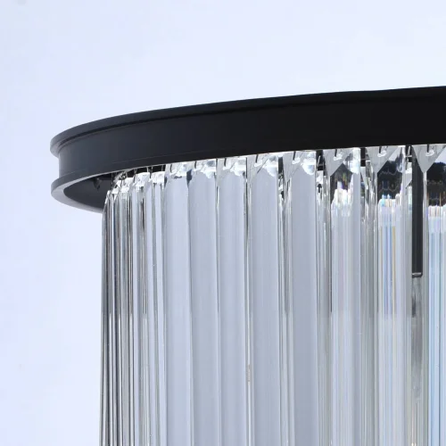 Люстра подвесная хрустальная Гослар 498014910 MW-Light прозрачная на 10 ламп, основание чёрное в стиле модерн  фото 9