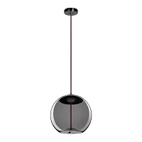 Светильник подвесной LED Knot 8134-B LOFT IT серый прозрачный на 1 лампу, основание чёрное в стиле современный выдувное