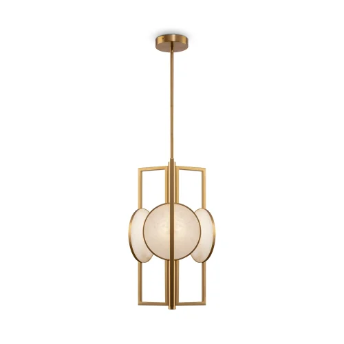 Светильник подвесной Marmo MOD099PL-03G Maytoni белый золотой на 3 лампы, основание золотое в стиле современный фото 2