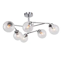 Люстра потолочная Atomorum 2195-6U F-promo прозрачная на 6 ламп, основание хром в стиле современный классический шар