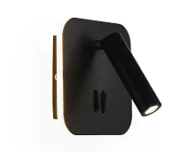 Бра с выключателем LED Sota FW253 Ambrella light чёрный на 1 лампу, основание чёрное в стиле хай-тек современный 