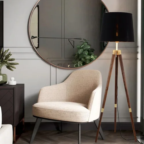 Торшер BISON Black 212140-23 ImperiumLoft чёрный на 1 лампу, основание латунь в стиле современный фото 5