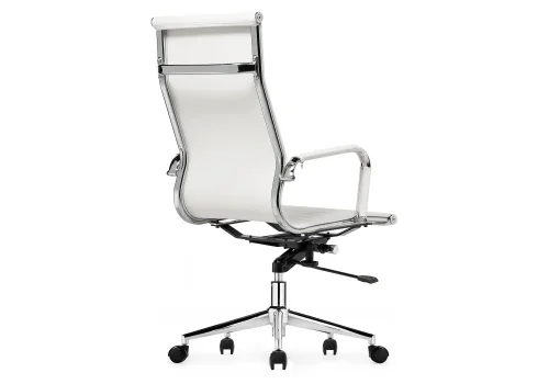 Компьютерное кресло Reus экокожа white 15210 Woodville, белый/экокожа, ножки/металл/хром, размеры - *1180***540*600 фото 3