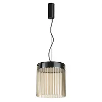 Светильник подвесной LED Pillari 5047/20L Odeon Light янтарный 1 лампа, основание чёрное в стиле современный 