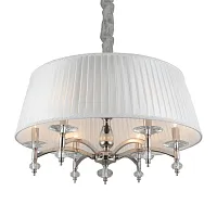 Люстра подвесная Lissone OML-87306-06 Omnilux белая на 6 ламп, основание серебряное в стиле классический 