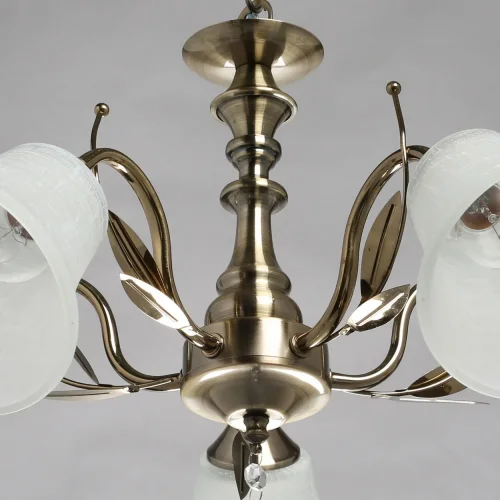 Люстра подвесная Ариадна 105010105 DeMarkt белая на 5 ламп, основание античное бронза в стиле классика  фото 8