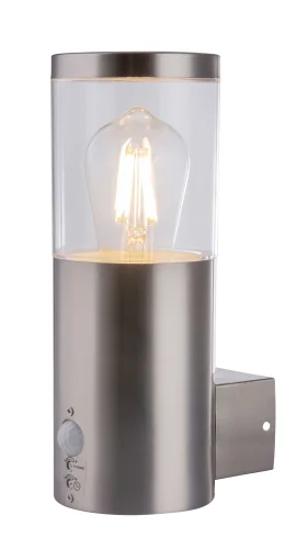 Настенный светильник Lalli 34019S Globo уличный IP44 матовый никель 1 лампа, плафон прозрачный в стиле современный E27