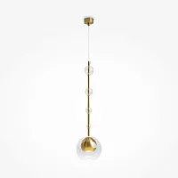 Светильник подвесной Ros MOD227PL-01BS Maytoni прозрачный латунь 1 лампа, основание латунь в стиле современный шар
