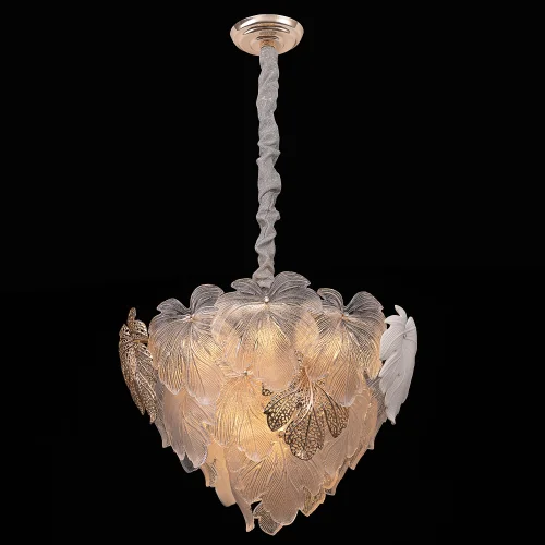 Люстра подвесная Dryad CL305150 Citilux белая прозрачная на 11 ламп, основание золотое в стиле классический современный флористика фото 3 Люстра подвесная Dryad CL305150 Citilux белая прозрачная на 11 ламп, основание золотое в стиле классический современный флористика фото 3