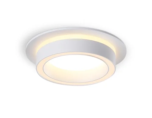 Светильник точечный TN5240 Ambrella light белый на 1 лампу, основание белое в стиле современный хай-тек круглый