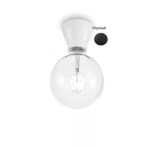 Светильник накладной WINERY PL1 NERO Ideal Lux без плафона 1 лампа, основание чёрное в стиле классический круглый