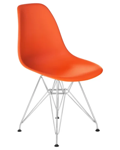 Стул обеденный 638APP-LMZL DSR, цвет сиденья оранжевый (O-02), цвет основания хромированная сталь Dobrin, оранжевый/, ножки/металл/хром, размеры - ****460*535 фото 3