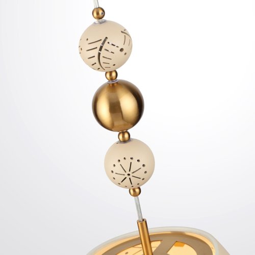 Светильник подвесной Karelia 5444/1A Odeon Light бежевый на 1 лампу, основание латунь в стиле арт-деко современный эклектика восточный фото 7