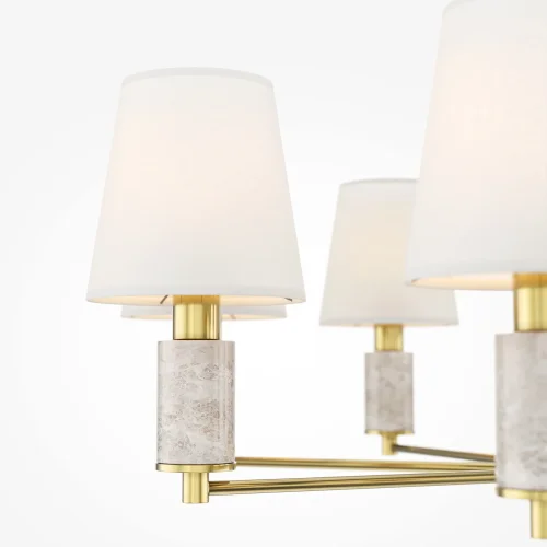 Люстра на штанге Lira MOD483PL-08BS Maytoni белая на 8 ламп, основание латунь в стиле современный фото 2