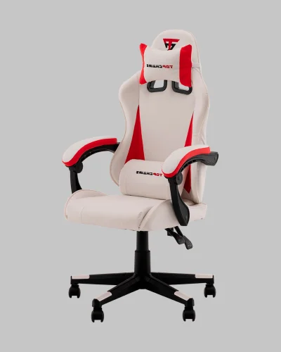 Кресло спортивное TopChairs Phantom, бело-красный УТ000039471 Stool Group, белый/экокожа, ножки/полимер/чёрный, размеры - 1170*1270**** фото 3