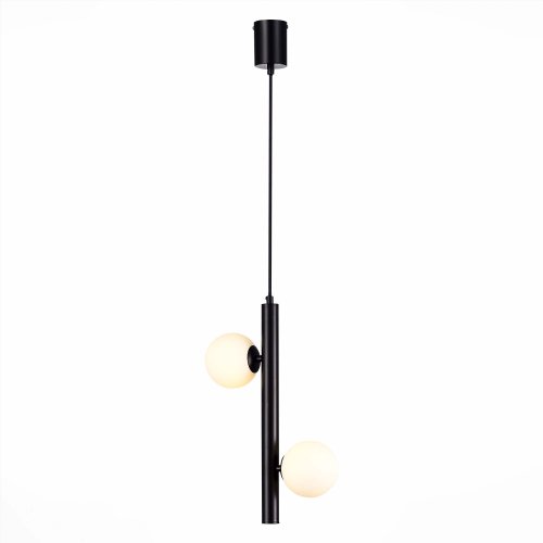 Светильник подвесной Asolo SL1185.403.02 ST-Luce белый 2 лампы, основание чёрное в стиле современный шар