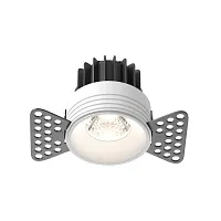 Светильник точечный LED Round DL058-7W4K-TRS-W Maytoni белый на 1 лампу, основание белое в стиле современный для затирки