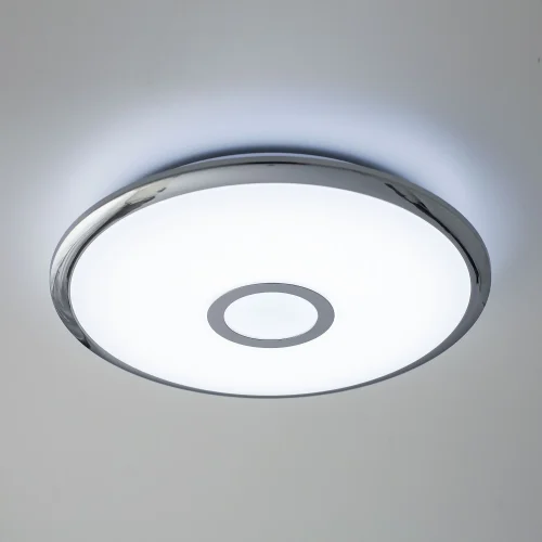 Светильник потолочный LED с пультом с Алисой Старлайт Смарт CL703A30G Citilux белый 1 лампа, основание хром белое в стиле современный с пультом фото 2
