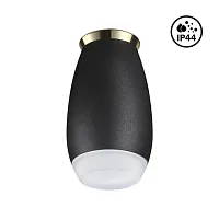 Светильник накладной Gent 370911 Novotech чёрный 1 лампа, основание чёрное в стиле современный круглый