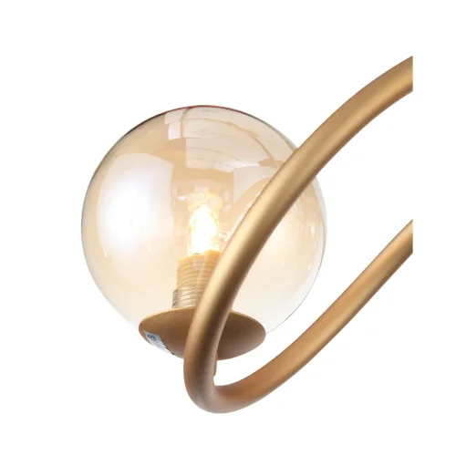 Люстра подвесная Legatezza SL1502.203.08 ST-Luce янтарная на 8 ламп, основание золотое в стиле современный шар фото 2