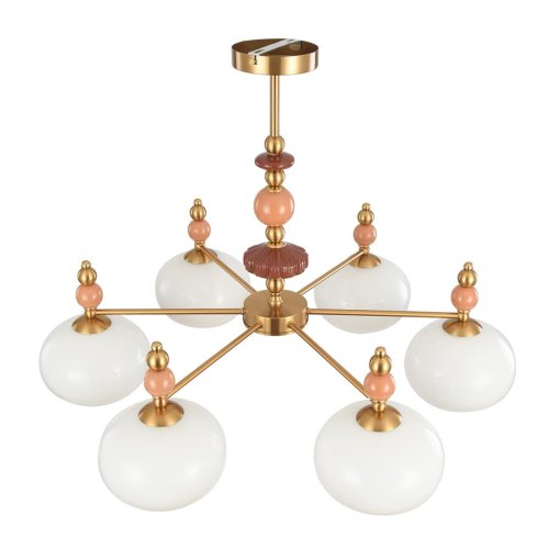 Люстра потолочная Piccolo 8425/6C Lumion белая на 6 ламп, основание бронзовое в стиле классический фото 5 Люстра потолочная Piccolo 8425/6C Lumion белая на 6 ламп, основание бронзовое в стиле классический фото 5