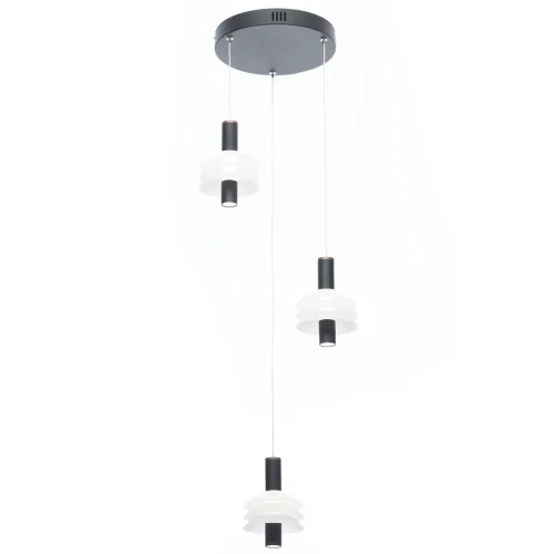 Светильник подвесной LED Майя CL202031 Citilux белый 3 лампы, основание чёрное в стиле современный хай-тек каскад фото 2