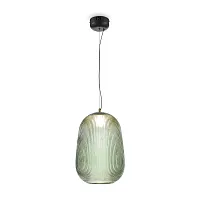 Светильник подвесной LED Enchantment FR5384PL-L13GN Freya зелёный на 1 лампу, основание чёрное в стиле современный 