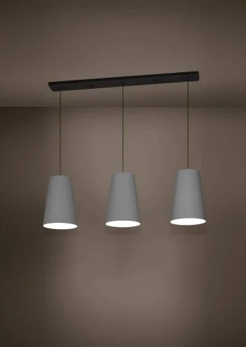 Светильник подвесной Petrosa 390136 Eglo серый 3 лампы, основание чёрное в стиле современный  фото 2
