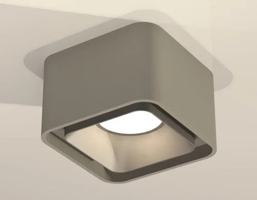 Светильник накладной XS7834003 Ambrella light серый 1 лампа, основание серое в стиле модерн хай-тек квадратный фото 2