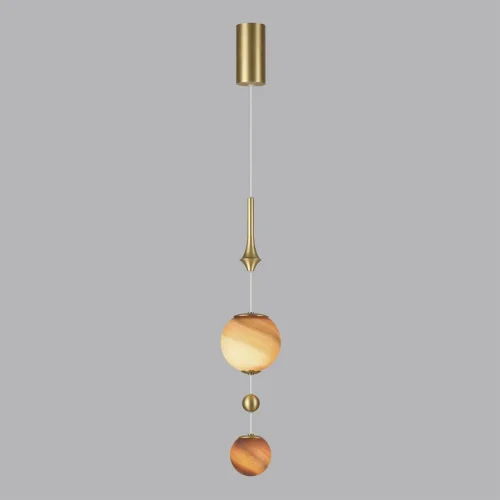 Светильник подвесной Callisto 5457/4L Odeon Light коричневый на 1 лампу, основание золотое в стиле современный арт-деко шар фото 5 Светильник подвесной Callisto 5457/4L Odeon Light коричневый на 1 лампу, основание золотое в стиле современный арт-деко шар фото 5