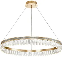 Люстра подвесная LED Palatium 4207-8P Favourite прозрачная на 1 лампа, основание золотое в стиле классика кольца