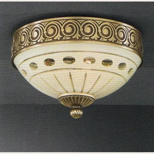 Люстра потолочная  PL 7014/2 Reccagni Angelo бежевая на 2 лампы, основание античное бронза в стиле классика 